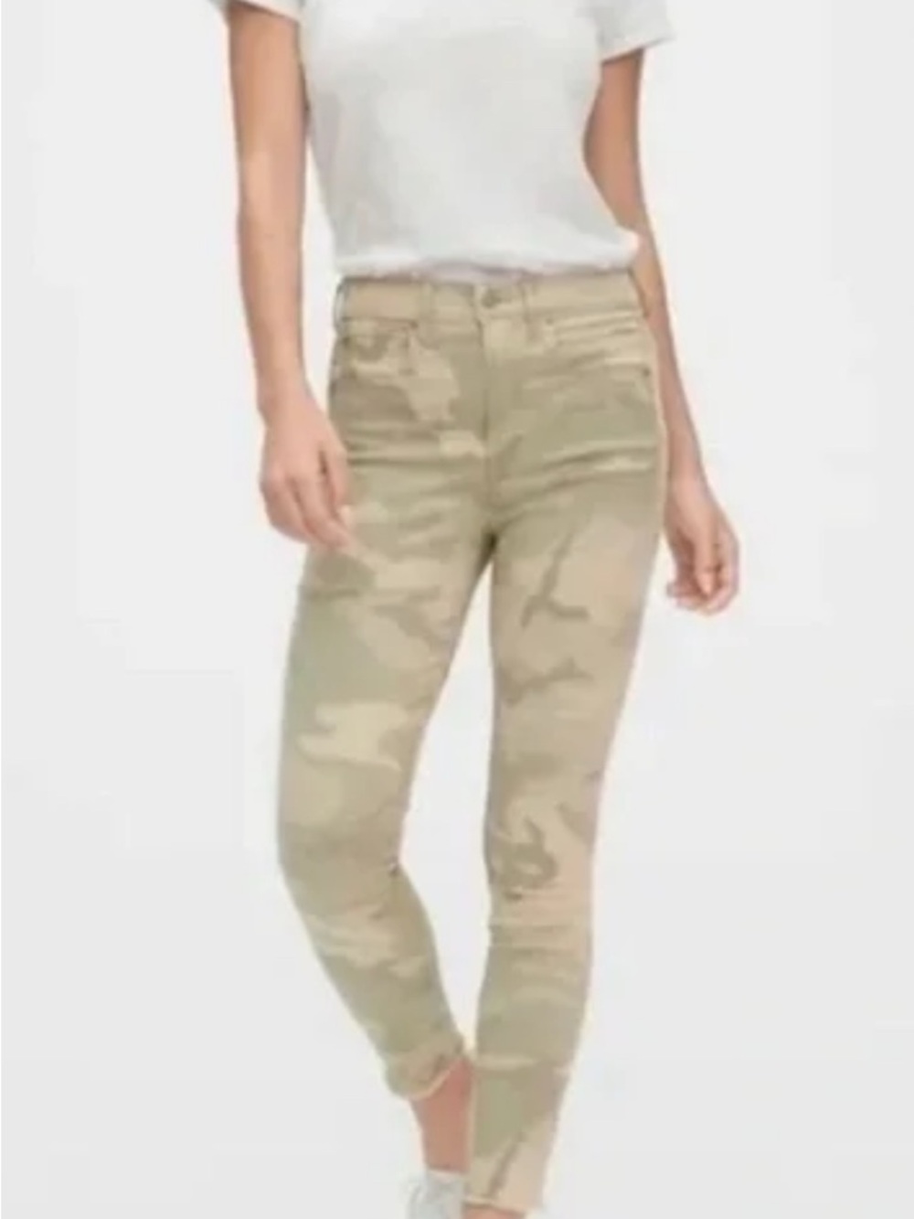 GAP High-Rise Skinny Camo Ankle Jeans - Olive/Tan